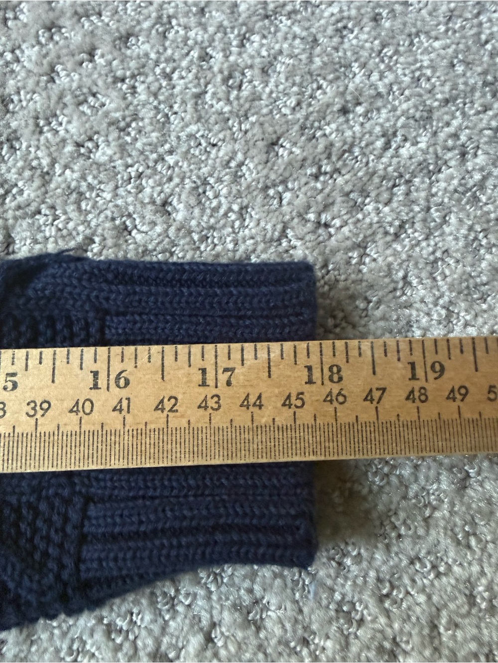 Hope & Henry Boys M Navy Cable Knit Button Mock Neck Sweater - Picture 7 of 10